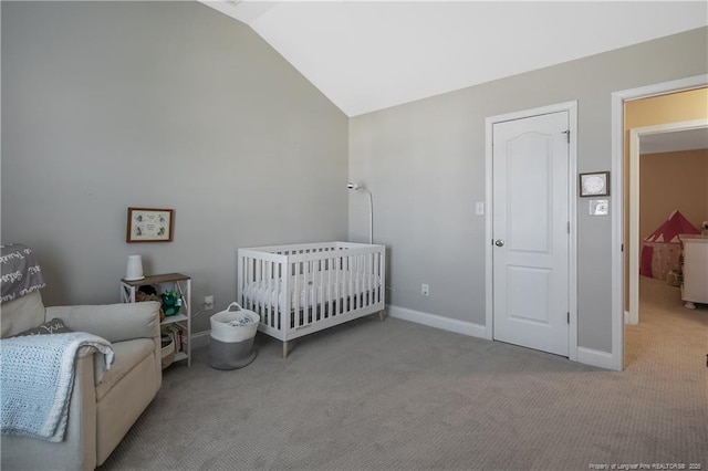 123 Sorrel Ct, Raeford, NC 28376 - carpeted bedroom with lofted ceiling and baseboards