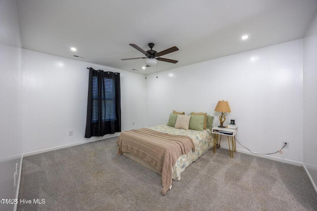 82 Mamie Rd, Benson, NC 27504 - carpeted bedroom with recessed lighting and a ceiling fan