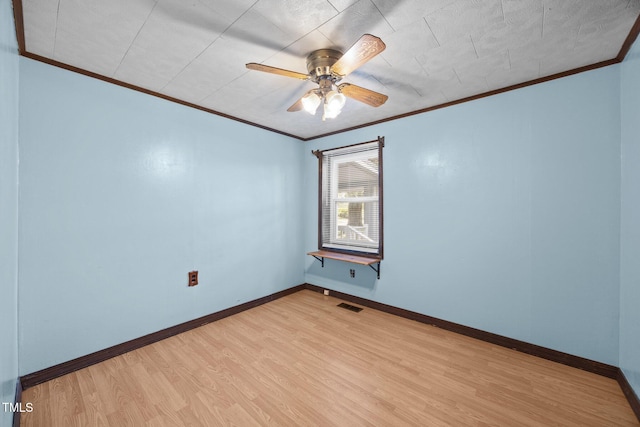 7595 Clayton Blvd Unit B, Clayton, NC 27520 - unfurnished room with ornamental molding, light wood-style flooring, and ceiling fan