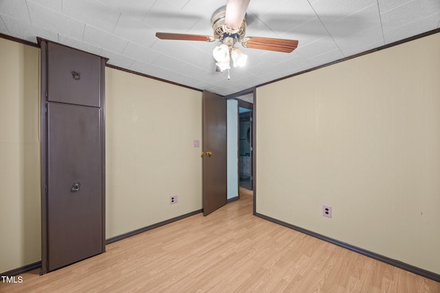 7595 Clayton Blvd Unit B, Clayton, NC 27520 - unfurnished bedroom with light wood-style flooring, ornamental molding, and ceiling fan