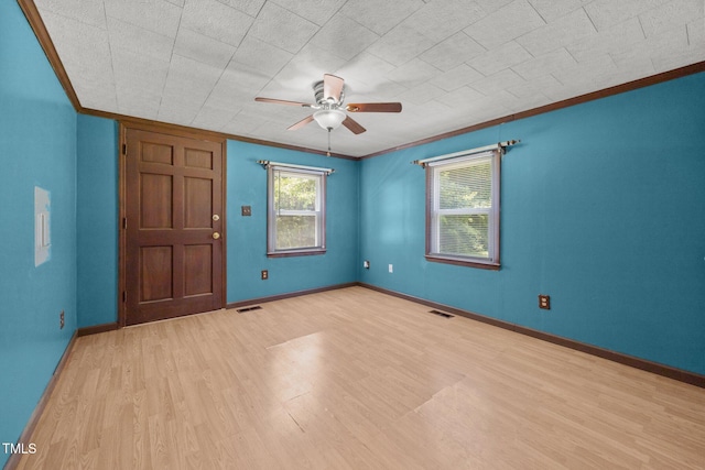 7595 Clayton Blvd Unit B, Clayton, NC 27520 - spare room featuring ceiling fan, crown molding, and wood finished floors