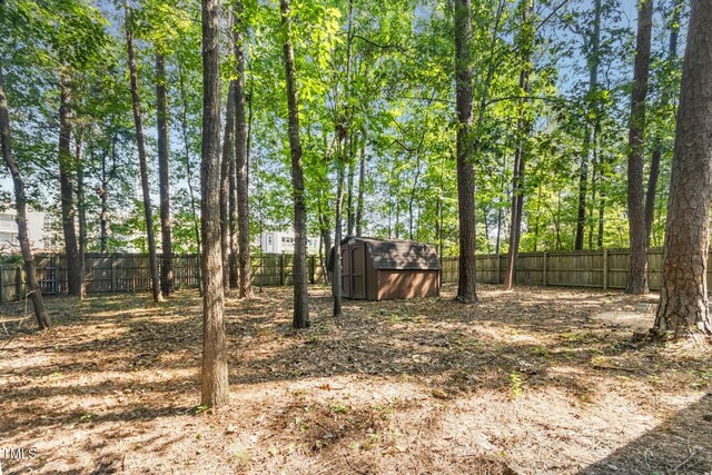 18 Frances St, Chapel Hill, NC 27517 - fenced backyard featuring a storage unit