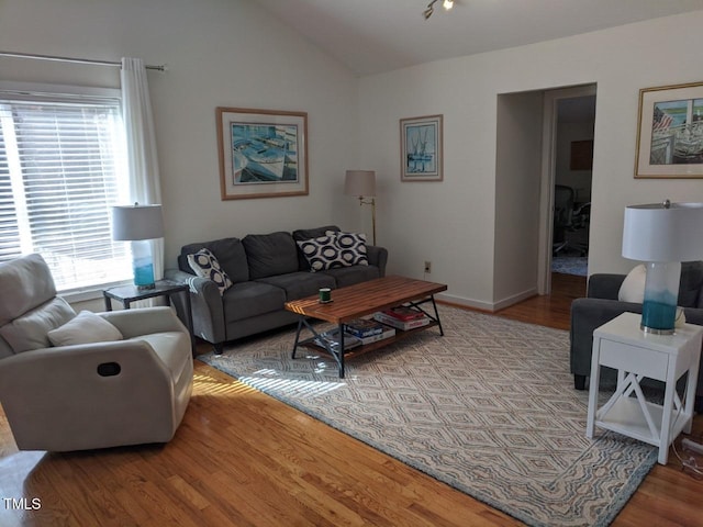 18 Frances St, Chapel Hill, NC 27517 - living room with wood finished floors and vaulted ceiling