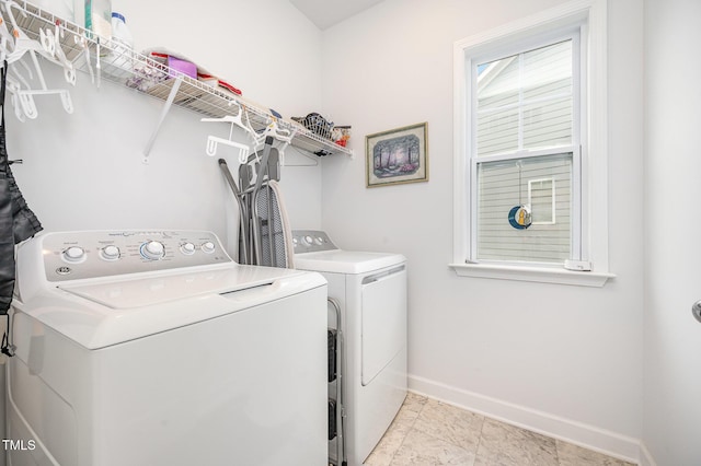 321 Conrad Ln, Wake Forest, NC 27587 - washroom featuring separate washer and dryer and baseboards