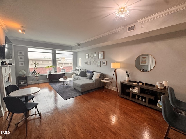 510 Glenwood Ave Unit 606, Raleigh, NC 27603 - living room with crown molding and wood finished floors