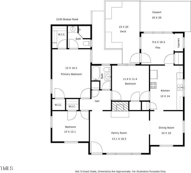 2100 Breeze Rd, Raleigh, NC 27608 - view of property floor plan