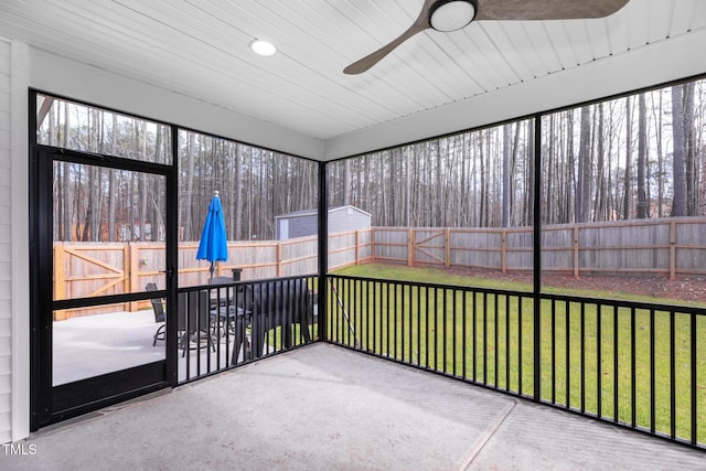 257 Rawhide Dr, Louisburg, NC 27549 - sunroom featuring ceiling fan