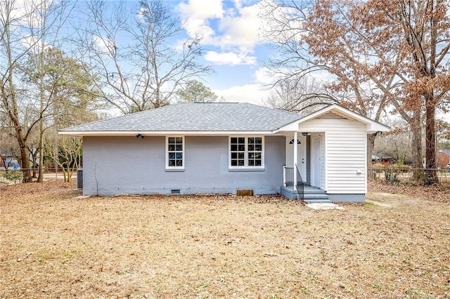 334 Richmond Dr, Fayetteville, NC 28304 - ranch-style house with crawl space, roof with shingles, and brick siding