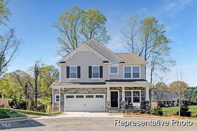 59 Curling Creek Dr Unit I285, Clayton, NC 27527 - craftsman house with a porch, a garage, and driveway