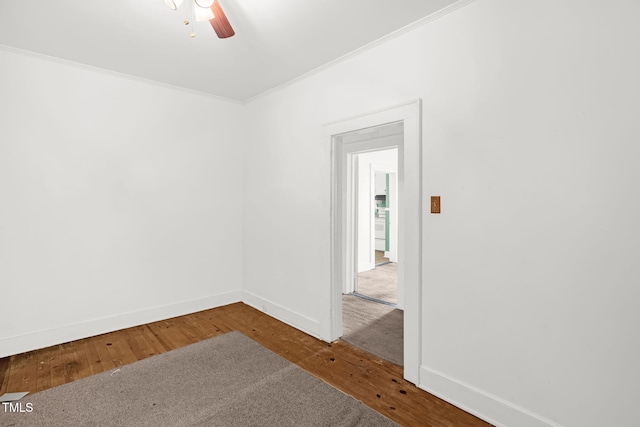 907 Morehead Ave, Durham, NC 27707 - empty room featuring wood finished floors, ornamental molding, and a ceiling fan