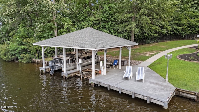 1221 Sagamore Dr, Louisburg, NC 27549 - dock with boat lift and a water view