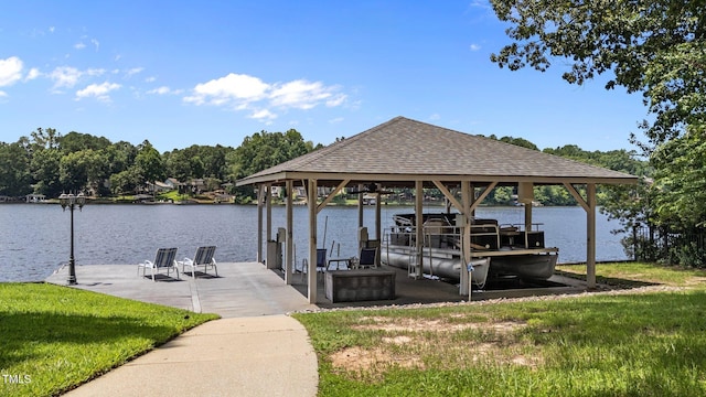1221 Sagamore Dr, Louisburg, NC 27549 - dock area with a water view and boat lift