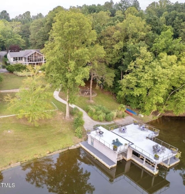 64 Robin Rd, Semora, NC 27343 - aerial view of a large body of water and a forest