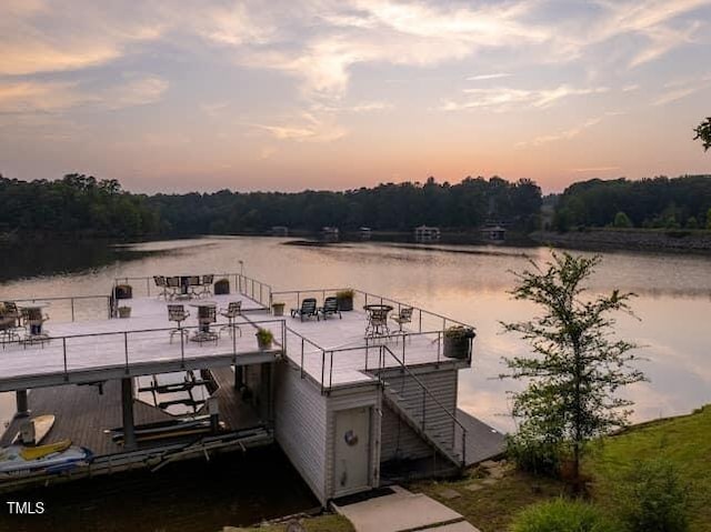 64 Robin Rd, Semora, NC 27343 - dock area featuring a water view and stairs