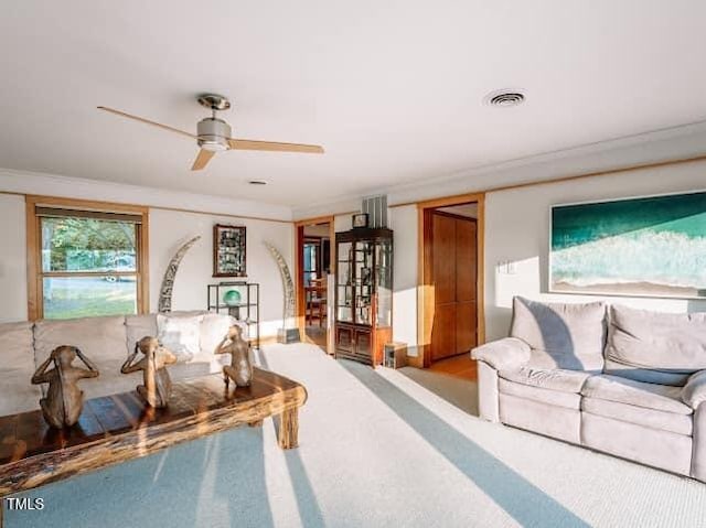 64 Robin Rd, Semora, NC 27343 - living room with ceiling fan