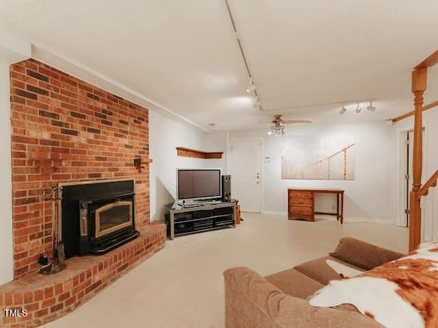 64 Robin Rd, Semora, NC 27343 - living room with track lighting and carpet floors