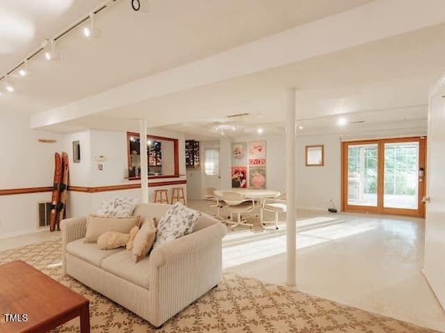 64 Robin Rd, Semora, NC 27343 - living area with rail lighting