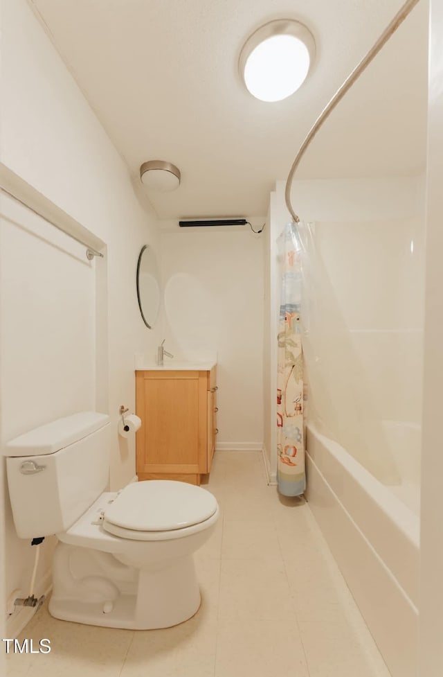 64 Robin Rd, Semora, NC 27343 - full bathroom with vanity, shower / bath combination with curtain, and tile patterned floors