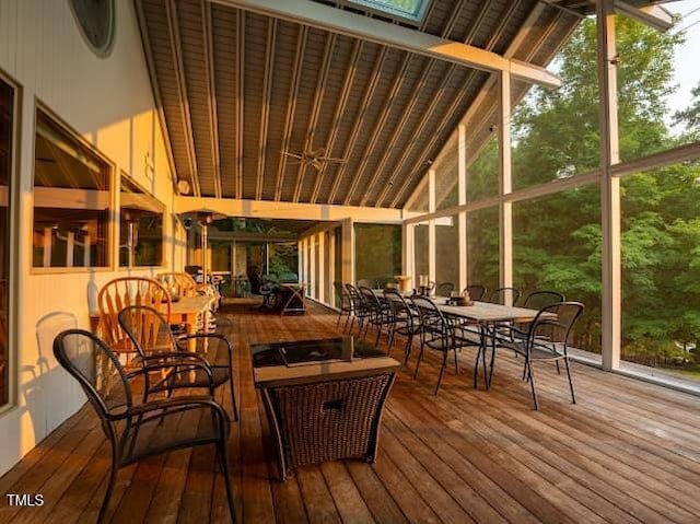 64 Robin Rd, Semora, NC 27343 - sunroom / solarium featuring vaulted ceiling and plenty of natural light
