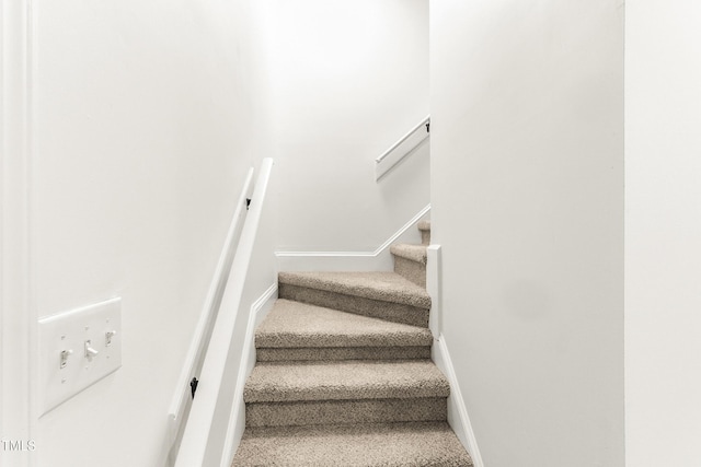 212 Heidinger Dr, Cary, NC 27511 - stairs featuring carpet and baseboards
