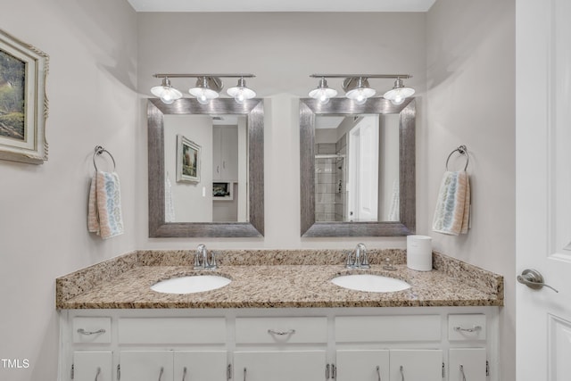 2003 Ryerson Dr, Garner, NC 27529 - bathroom with double vanity and a shower