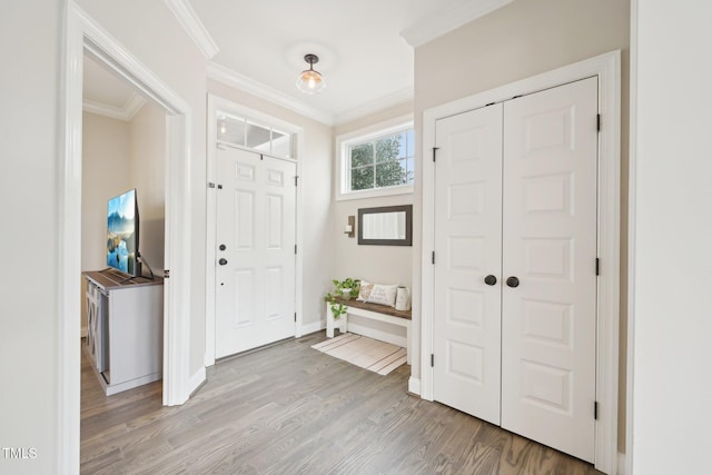 1985 Firenza Dr, Apex, NC 27502 - foyer entrance with ornamental molding and wood finished floors