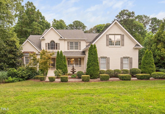 602 Preston Village Way, Cary, NC 27519 - traditional-style home with a front lawn, brick siding, and a shingled roof