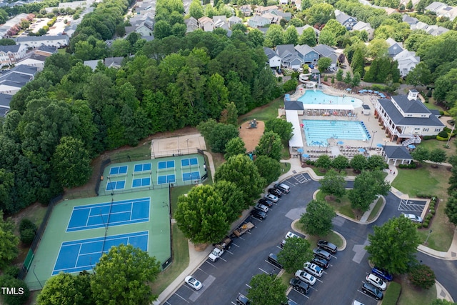 10906 Flower Bed Ct, Raleigh, NC 27614 - aerial view of property's location featuring a pool