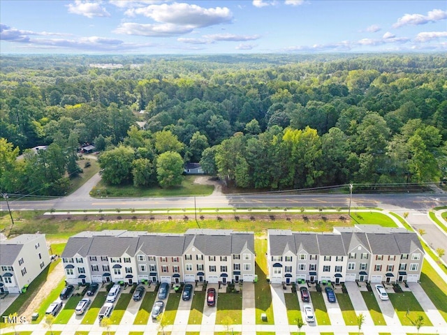 6620 Pathfinder Way, Raleigh, NC 27616 - aerial perspective of suburban area with a heavily wooded area