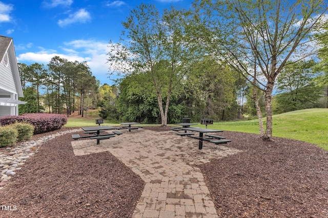 1103 Mallory Ln, Durham, NC 27713 - view of property's community featuring a lawn and view of wooded area