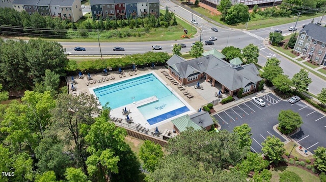 979 Branch Line Ln, Apex, NC 27502 - drone / aerial view of a pool