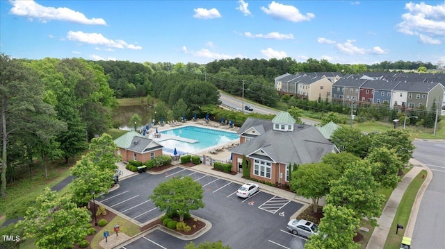979 Branch Line Ln, Apex, NC 27502 - aerial view of a pool area