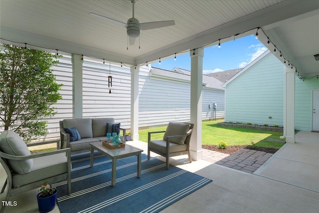 979 Branch Line Ln, Apex, NC 27502 - view of patio with an outdoor living space and ceiling fan