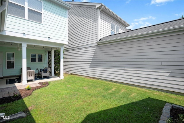 979 Branch Line Ln, Apex, NC 27502 - view of grassy yard with an outdoor hangout area and a patio
