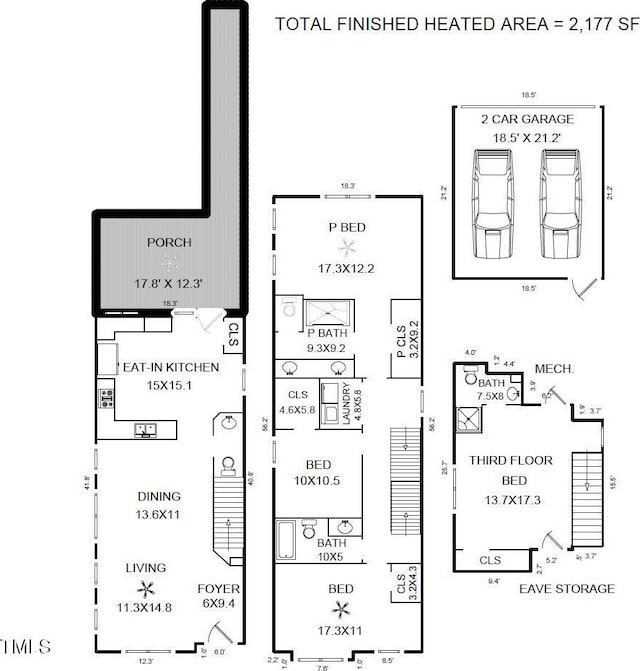 979 Branch Line Ln, Apex, NC 27502 - view of property floor plan