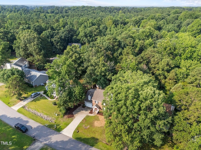 2205 Bufflehead Rd, Raleigh, NC 27616 - aerial overview of property's location with a heavily wooded area