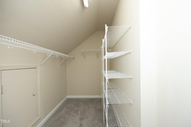 617 Woodson Dr, Clayton, NC 27527 - spacious closet featuring carpet and vaulted ceiling