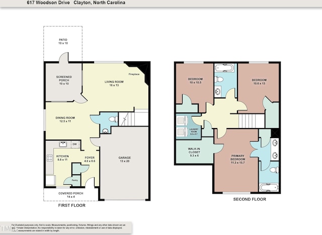 617 Woodson Dr, Clayton, NC 27527 - view of floor plan / room layout