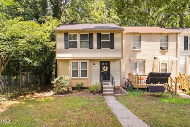 7286 Shellburne Dr, Raleigh, NC 27612 - view of front of property featuring a deck and view of scattered trees