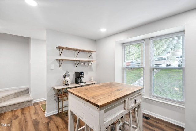 7286 Shellburne Dr, Raleigh, NC 27612 - dining space featuring dark wood-type flooring and recessed lighting