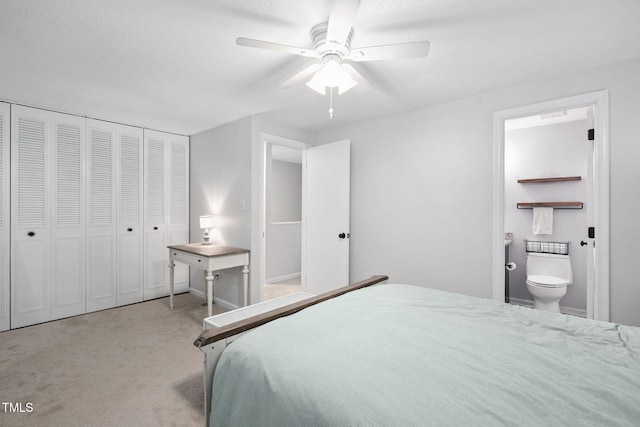 7286 Shellburne Dr, Raleigh, NC 27612 - bedroom with carpet, ensuite bath, ceiling fan, and a closet