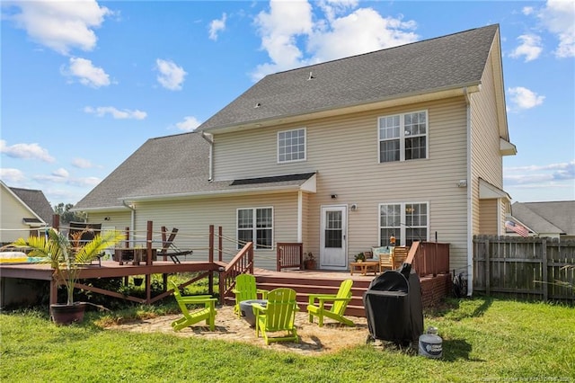 195 Hogart St, Raeford, NC 28376 - back of property featuring a deck