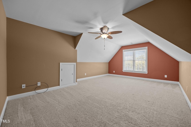 6965 Ogburn Farms Dr, Willow Springs, NC 27592 - bonus room featuring ceiling fan, carpet flooring, and vaulted ceiling