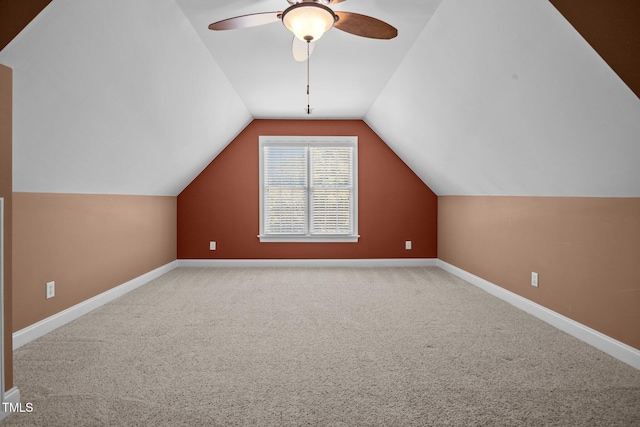 6965 Ogburn Farms Dr, Willow Springs, NC 27592 - additional living space featuring a ceiling fan, carpet flooring, and vaulted ceiling