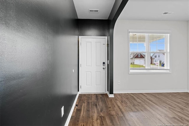399 Springhaven Dr, Raeford, NC 28376 - foyer featuring dark wood finished floors and baseboards
