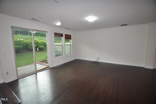 536 Rockcastle Dr, Cary, NC 27519 - spare room with dark wood-style floors and ornamental molding