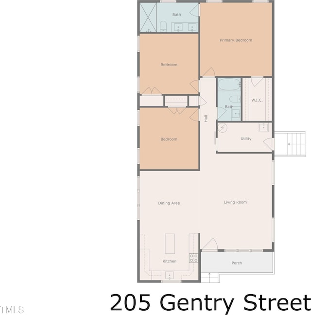 205 Gentry St, Roxboro, NC 27573 - view of floor plan / room layout