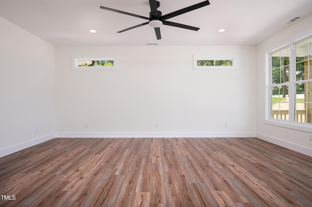 205 Gentry St, Roxboro, NC 27573 - unfurnished room with wood finished floors, recessed lighting, and ceiling fan