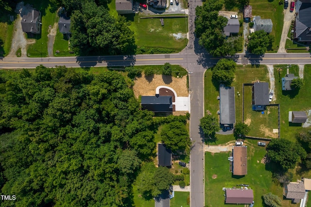 205 Gentry St, Roxboro, NC 27573 - aerial overview of property's location with nearby suburban area