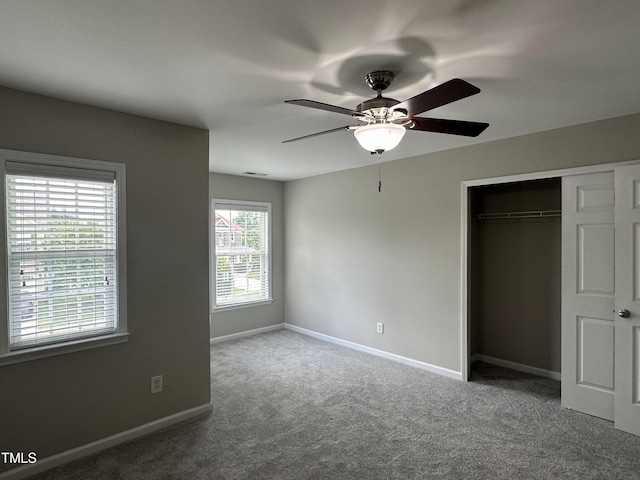 205 Bog Hill Ln, Cary, NC 27519 - unfurnished bedroom featuring carpet flooring, a closet, and ceiling fan